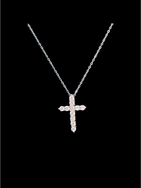 Jewelry - BRAND NEW 1.1 ct sterling silver moissanite cross necklace